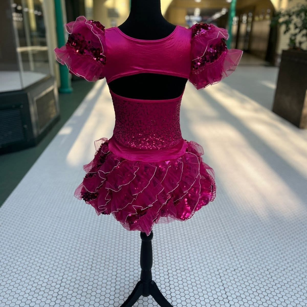 Fuchsia Ruffled Performance Dress - Brand: - Picture 2 of 2